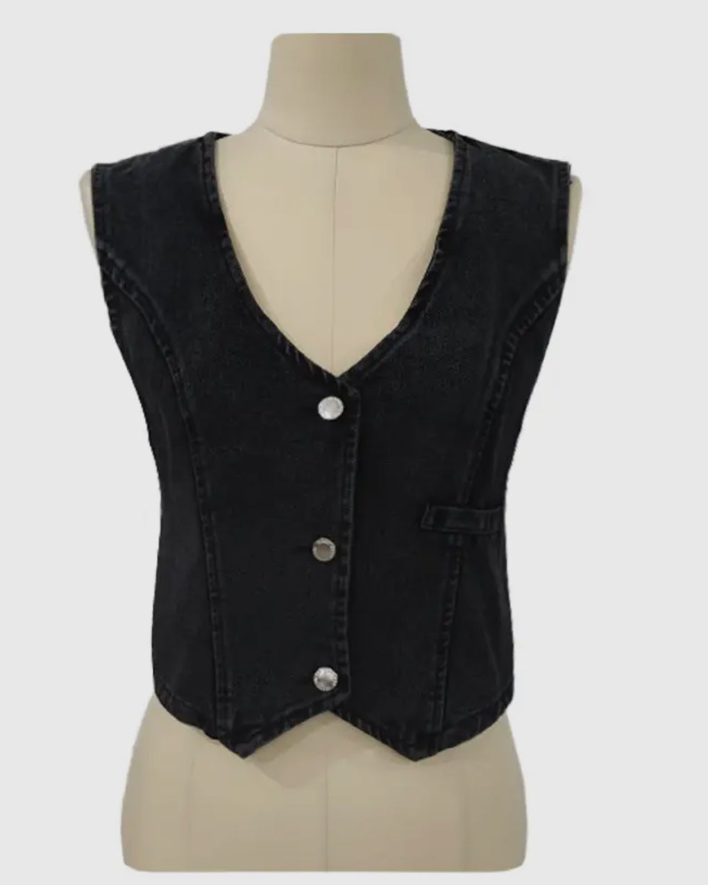 DENIM COWGIRL VEST TOP