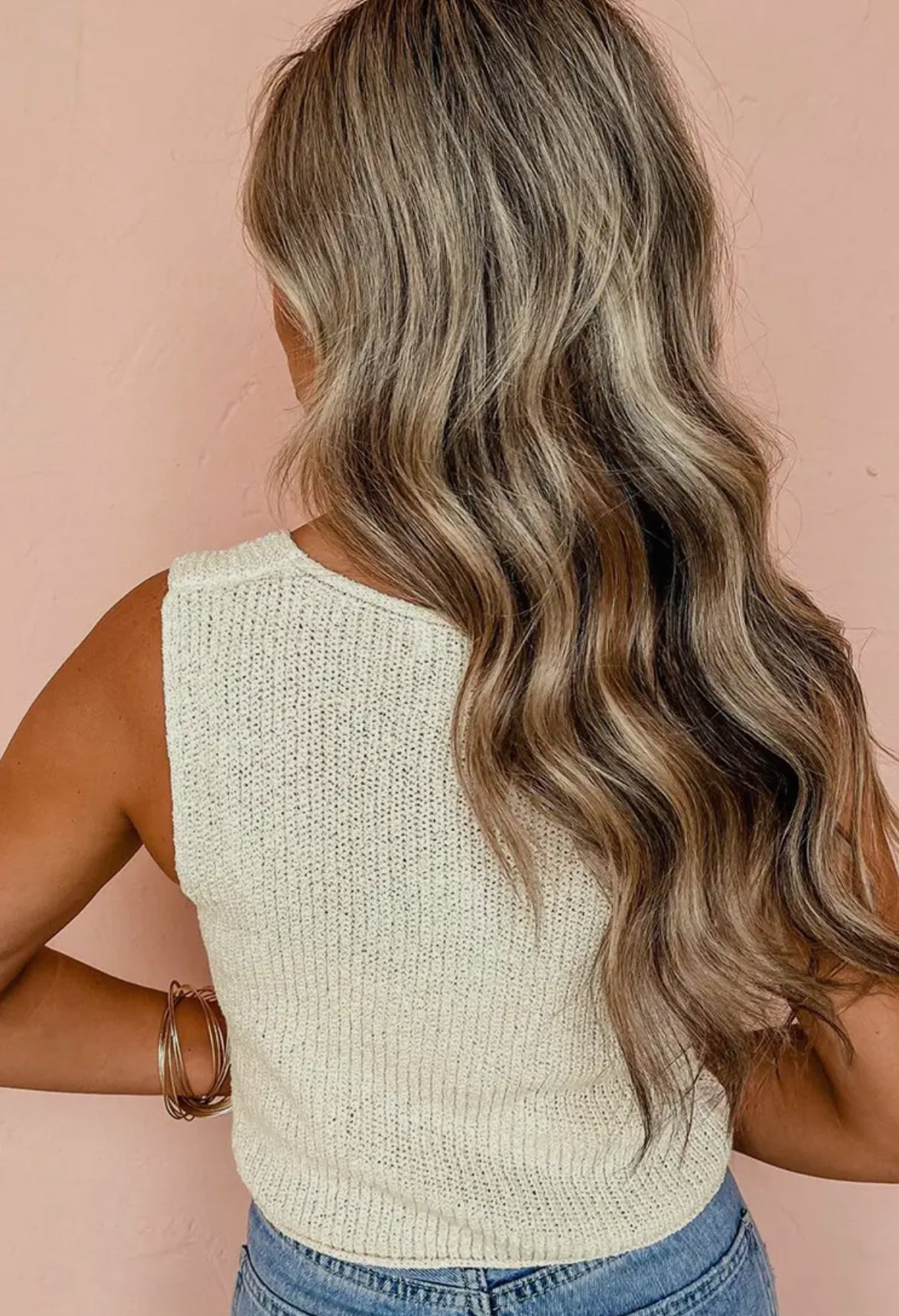 KNITTED LACE UP VEST